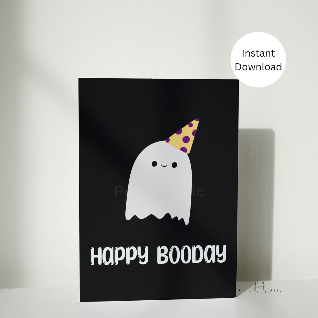 Handmade Happy Birthday Printable Funny Cute Quirky Birthday Card Digital Print Halloween 5x7 - Etsy