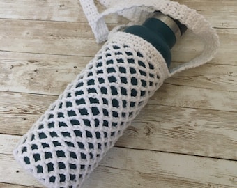 100% Cotton Crocheted Bottle Bag Holder | Reusable | Eco-Friendly | Sustainable