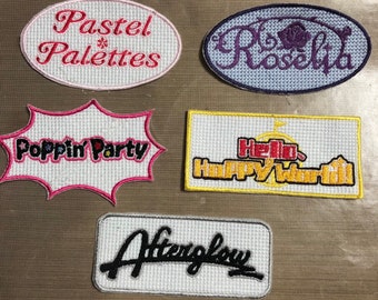 BanG Dream Aufnäher, Patches, Anhänger, Poppin Party, Abendrot, Hello Happy World, Roselia, Pastellpaletten
