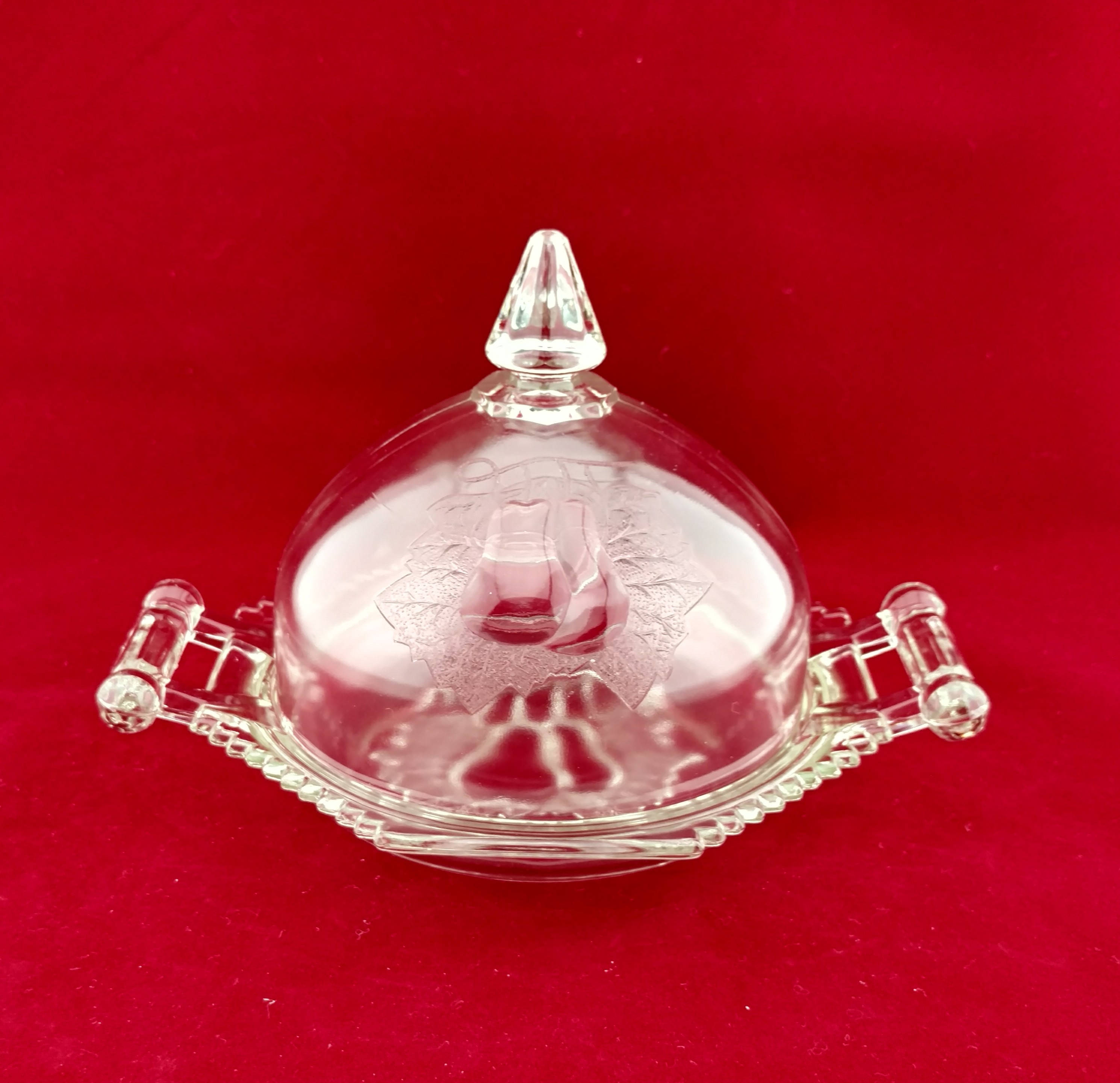 Glass Baltimore Pear Pattern Clear Butter Dish with Etsy