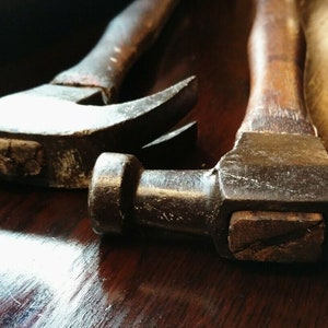 Vintage Lot of 2 Plumb (1) Marked and (1) Unmarked ? Claw Hammers with Original Handles Circa 1930&#39;s