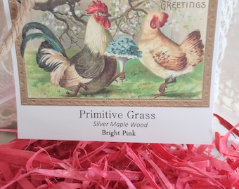 Primitive Bright Pink Hand Dyed Organic Silver Maple Wood Easter Grass Craft Grass Bowl Filler Basket Filler Decoration Food Safe Dye