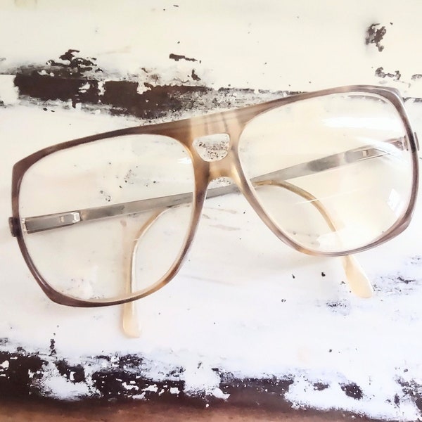 Lunettes de vue trifocales style aviateur en fausse écaille pour hommes vintage Cosplay vers les années 1970