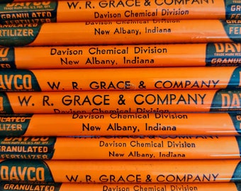 Vtg Advertising DAVCO Granulated Fertilizer Davison Chemical Division W R Grace & Co New Albany Indiana One (1) Pencil Circa 1950's