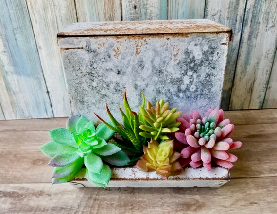 Rustic Galvanized Chicken Or Rabbit Feeder Trough Country Etsy