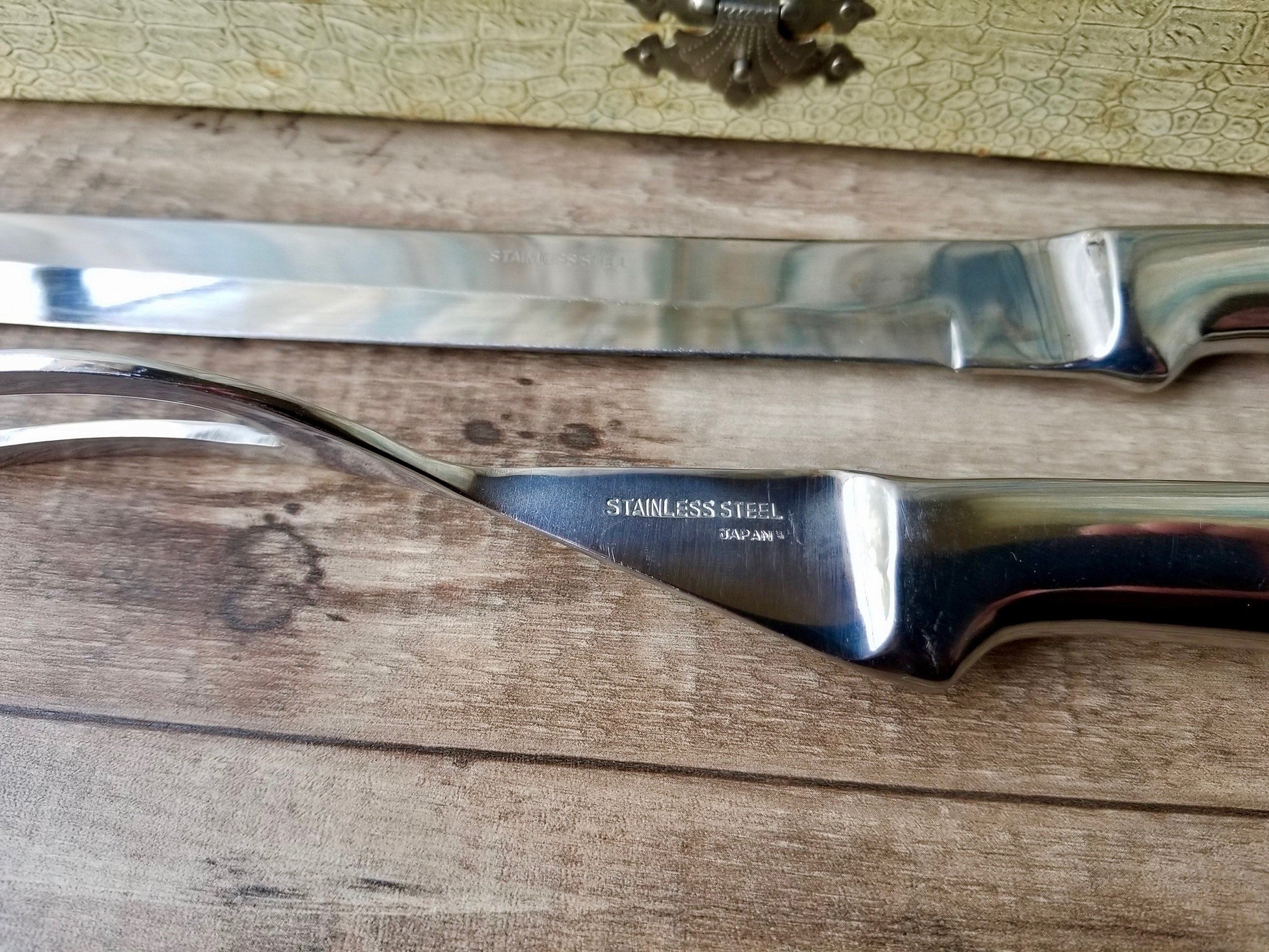 Stainless Steel Carving Set Made in Japan in Old Case Mid Etsy