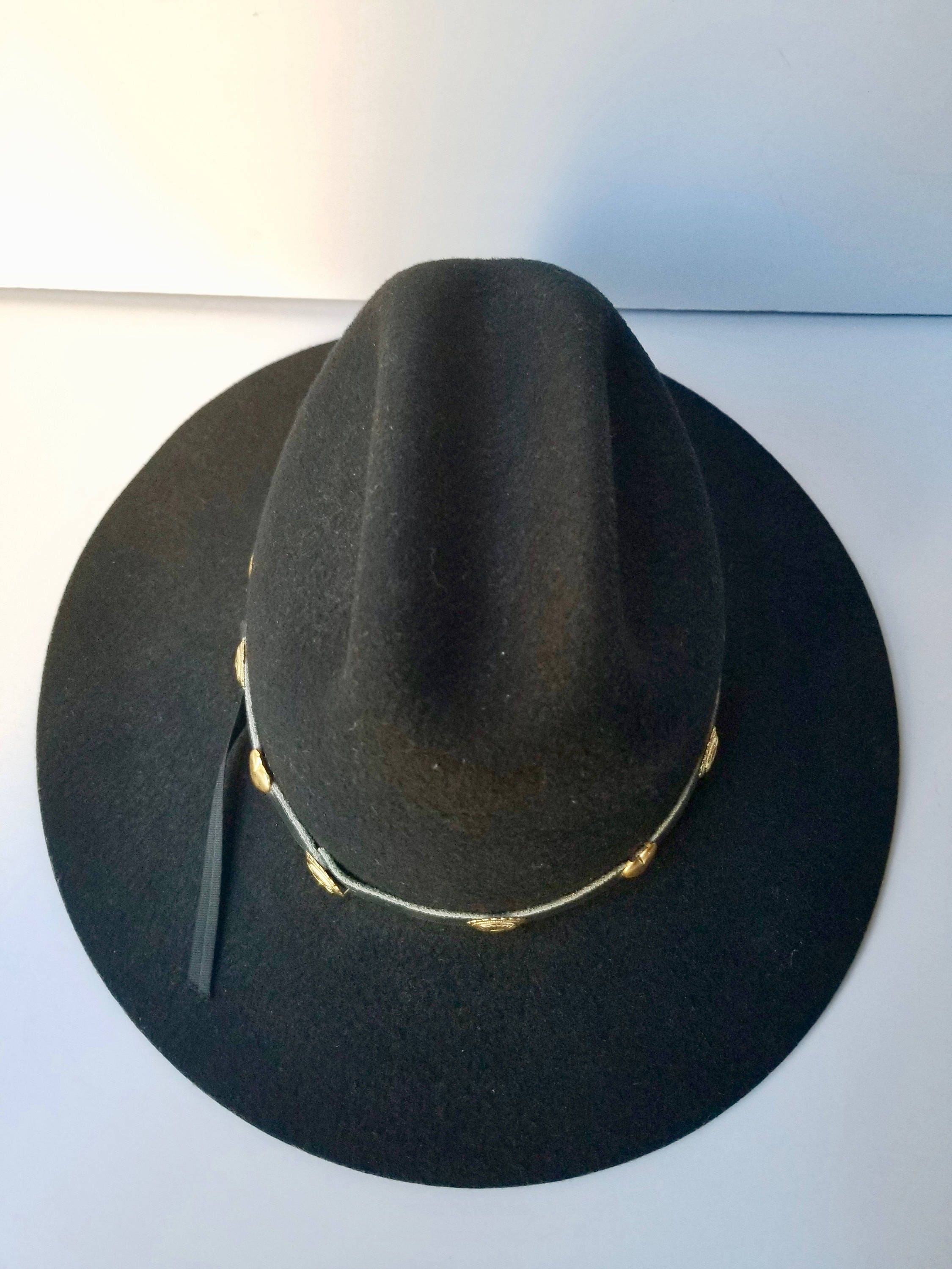 Black Western Cowboy Hat Youth Size Large Western Hat Wool - Etsy