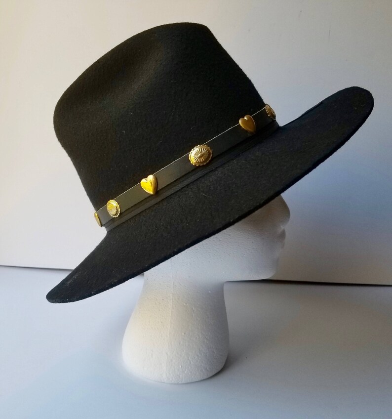 Black Western Cowboy Hat Youth Size Large Western Hat Wool Etsy