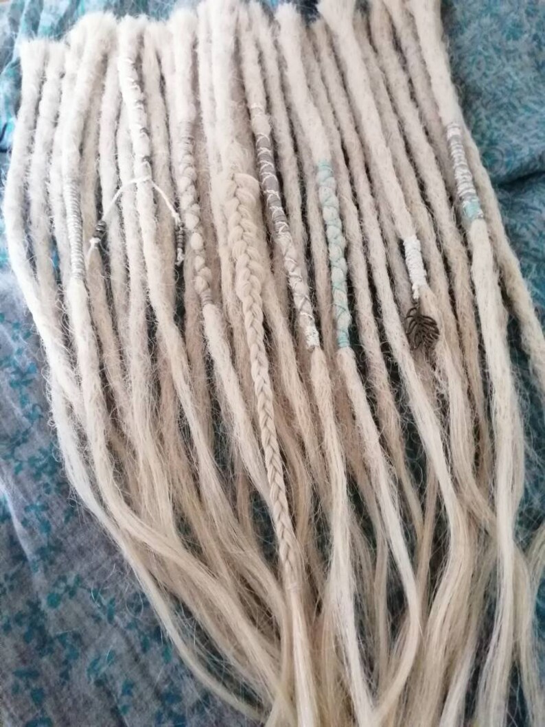 40 Thin Human Hair Dread Extensions Blonde Dreads Etsy