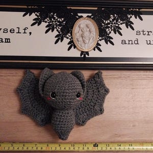 Gothic Baby Bat Plush Rattle: Handmade Nursery Pal