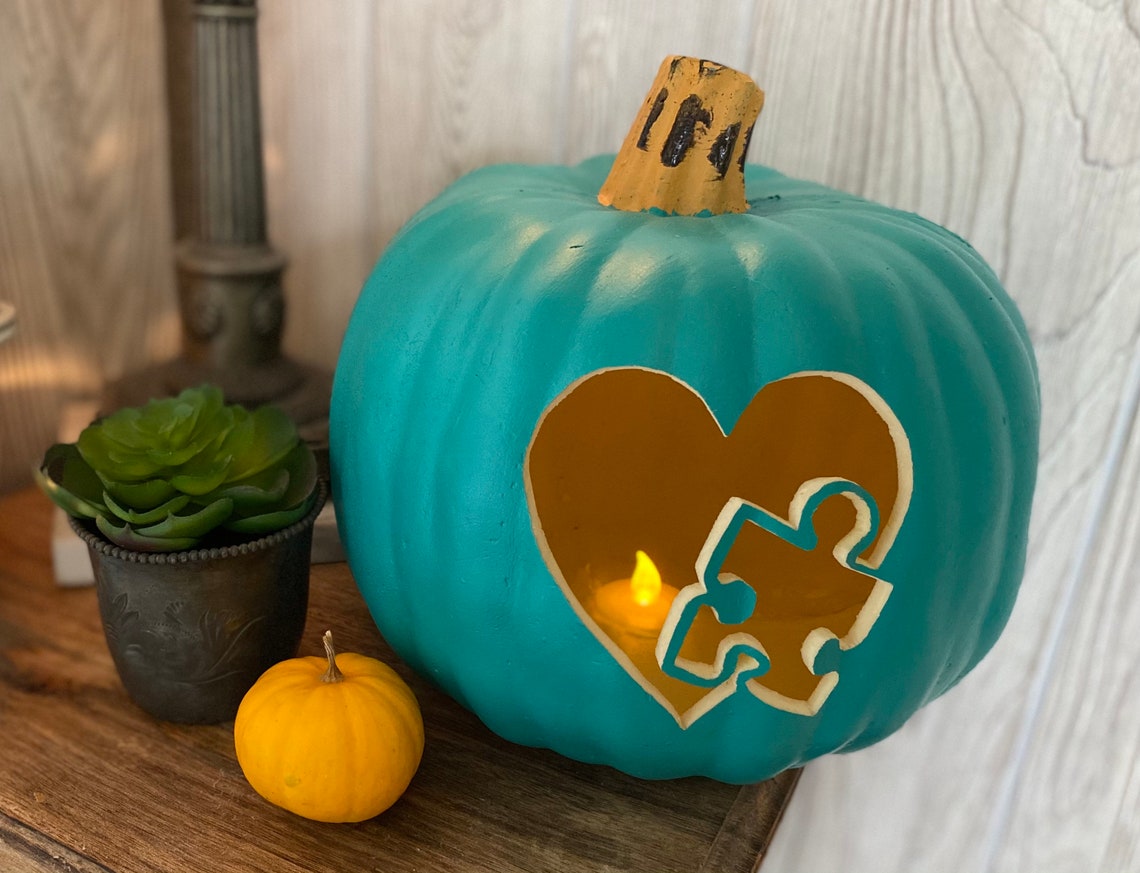 Autism Awareness Decorative Fall Pumpkin | Etsy
