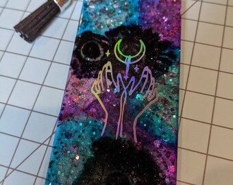 Celestial Boho Glitter Keychain