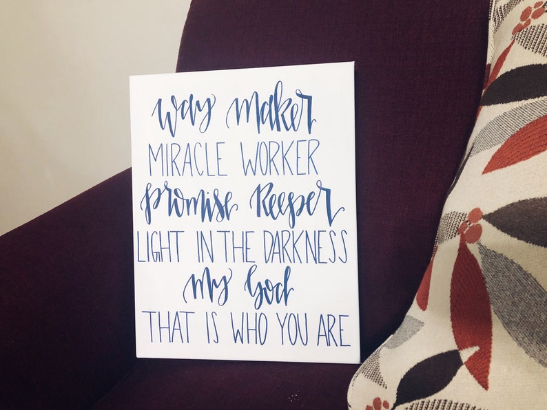 Way Maker Signs Hand Lettered 'way Maker' Wall Hanging: Christian Home Decor - Etsy