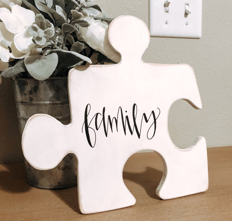Custom Family Puzzle Piece Wall Decor Personalized Gallery Etsy