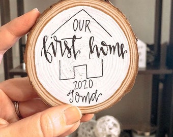 Our First Home Birch Wood Magnet, Housewarming Gift