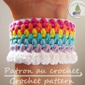 Crochet pattern Rainbow bracelet Ca va bien aller - in French only