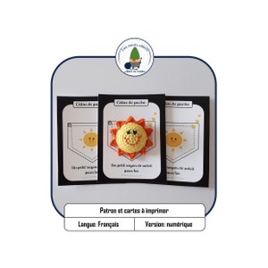 Patron au crochet câlin de poche mini soleil et carte à imprimer - en français