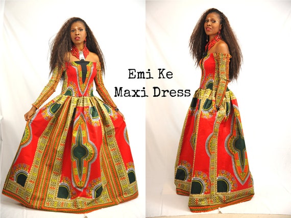 dashiki maxi dress