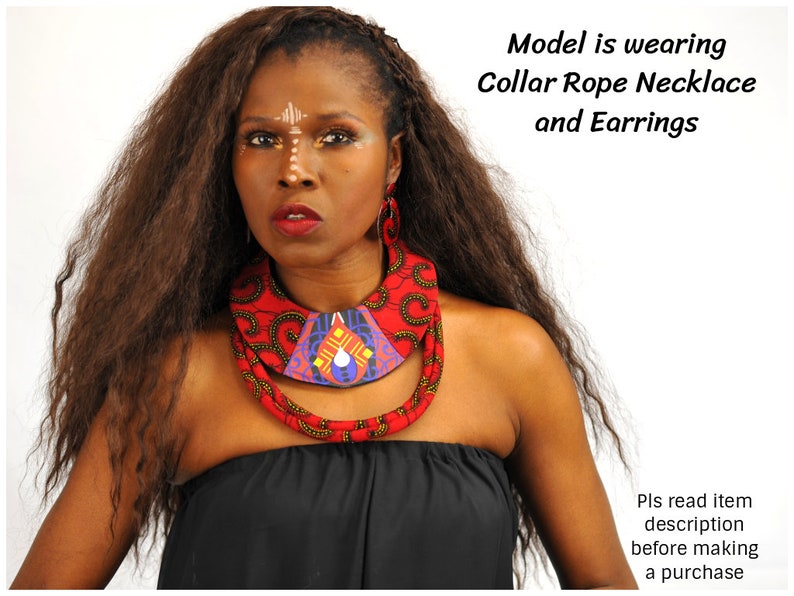 Africa Rope Necklace Fabric Necklace Cloth Necklace Dashiki Etsy