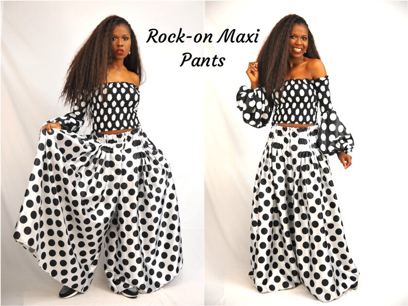 Polka Dot Pants Black And White Polka Dot Rockabilly Style Etsy