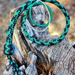 Handcrafted Signal Whip - 3 Ft - Black and Kelly Green