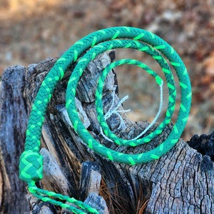 Handcrafted Signal Whip - 4 Ft - Neon Green and Kelly Green