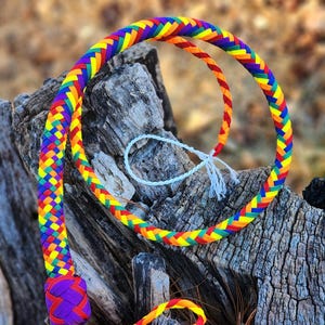 Handcrafted Signal Whip - 3 Ft - Rainbow!