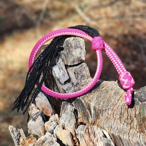 Handcrafted Galley Whip - Neon Pink, Fuchsia, and Black