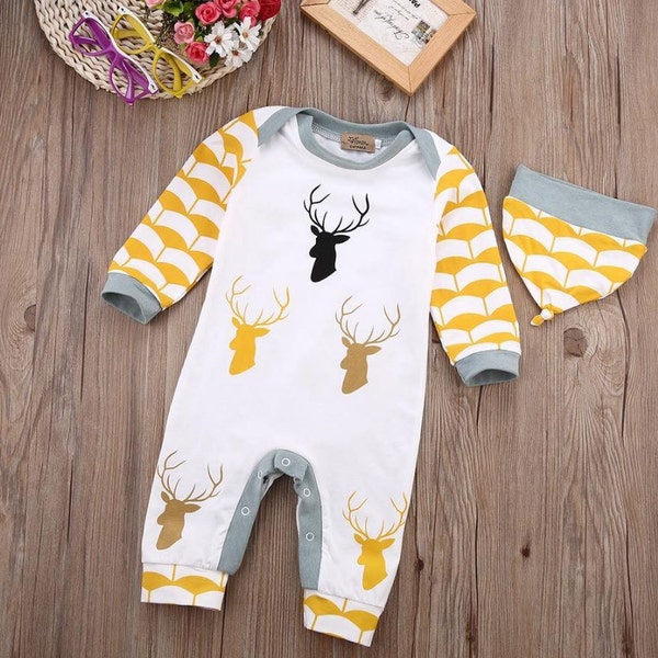 Baby Boy Country Deer Outfit Set/2pc 3-6months