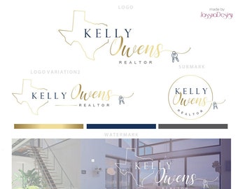 Logo realtor design and branding Premade realtor Texas Florida state logo  Realtor logo modern Broker key logo Key map logo branding