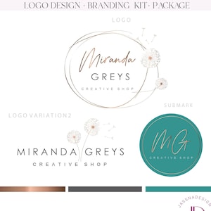 Dandelion logo Life coach dandelion children logo template Lifestyle blog logo Dandelion photography logo vector Therapist logo 72