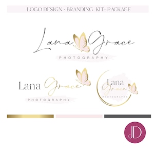 Butterfly therapist logo Butterfly gold logo Children store logo Photography logo Beauty logo Jewelry logo Life coach logo Jewelry logo 258