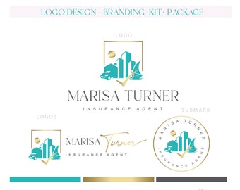 Insurance agent logo Insurance agency logo Insurance marketing set House building car boat logo Mortage template logo Property agent logo