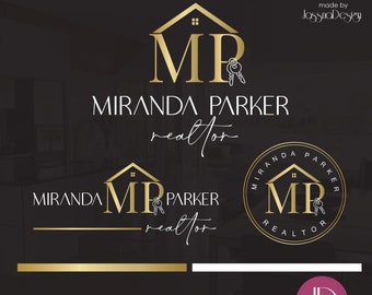 Realtor initials logo and branding  Premade real estate elegant logo vector Real estate house key logo Modern house logo vector Broker logo