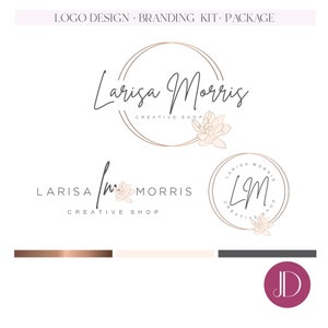 Magnolia flower logo Magnolia flower logo premade bundle Spa, beauty, massage, organic, natural, therapist, wedding brand(AI/PNG/JEPG)228