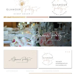 Event Planner Logo, Balloons & Calligraphy Branding Template, Event Decor branding, Party Planner brand (AI/PNG/JPEG) 84 image 3