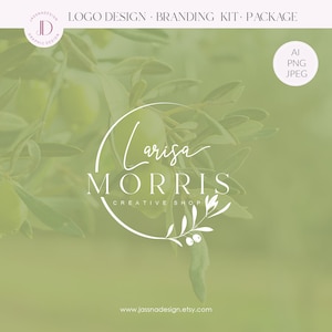 Natural logo Olive leaves logo Cosmetics logo Organic food logo Beauty logo Vegan food logo Therapist logo Massage logo Olive branch logo297