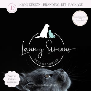 Logo de toilettage pour animaux de compagnie : image de marque pour chien, chat, marque de services pour animaux, offre groupée pour animaux de compagnie (AI/PNG/JPEG) image 2
