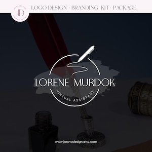 Account service logo  Pen author logo Virtual assistant logo Journalist logo Author branding  Tax service logo Notary branding vector 271