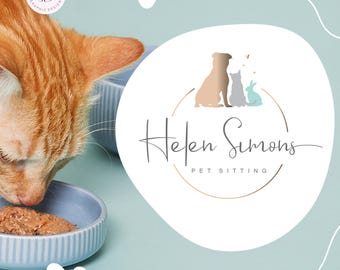 Logo chien chat lapin : kit de marque préfabriqué pour garde d'animal de compagnie (AI/PNG/JPEG) 326