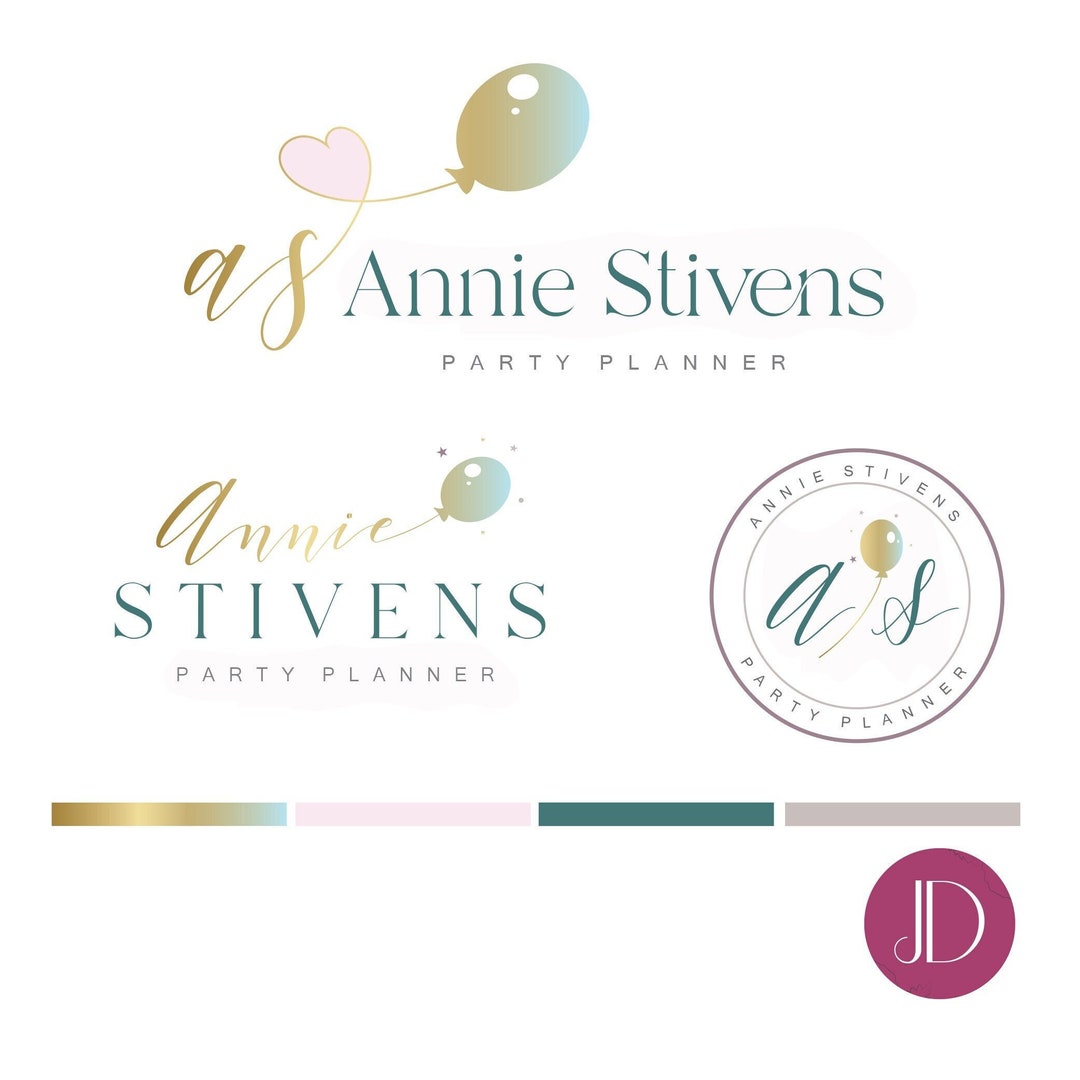 Balloon Party Logo and Branding Event Planner Logo Party Planner Logo ...