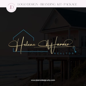 Elegante logo con firma di agente immobiliare Kit di branding immobiliare color verde acqua Key & House Design Branding immobiliare moderno Biglietto da visita (AI/PNG/JPEG) 251