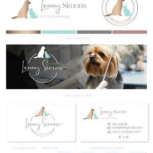 Logo de toilettage pour animaux de compagnie : image de marque pour chien, chat, marque de services pour animaux, offre groupée pour animaux de compagnie (AI/PNG/JPEG) image 4