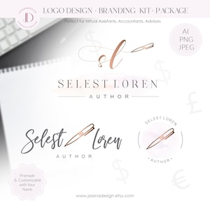 Bookkeeping logo design Virtual assistant  logo design Author logo design Pen logo design Writer logo design template Notary marketing 307