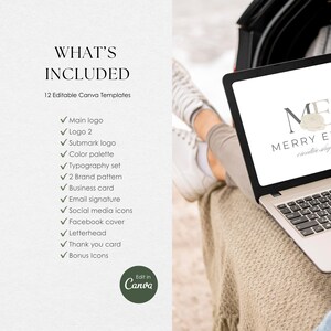 Canva Floral Logo Design, Elegant Flower Branding, Feminine Business Logo, Boutique, Beauty & Creative Brand Kit no.6 image 6