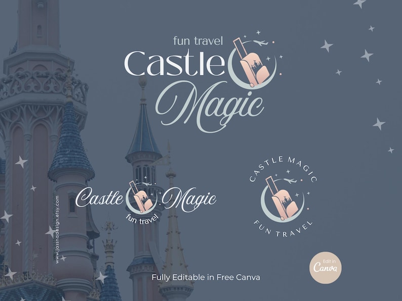 Canva Travel Agent Logo, Fun Kids Branding, Family Travel Brand, Editable Vacation Templates no.7 image 1