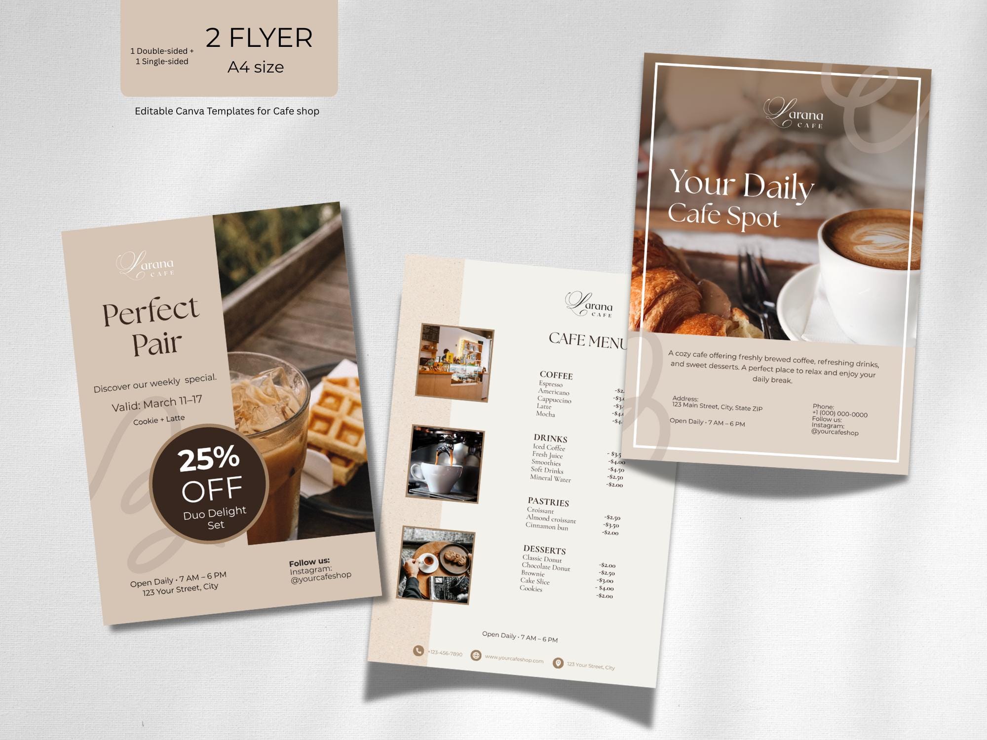 Cafe Flyer Template, Coffee Shop Menu Flyer, Cafe Menu Design, Coffee ...