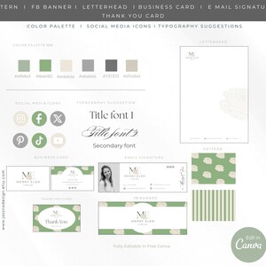 Canva Floral Logo Design, Elegant Flower Branding, Feminine Business Logo, Boutique, Beauty & Creative Brand Kit no.6 image 7