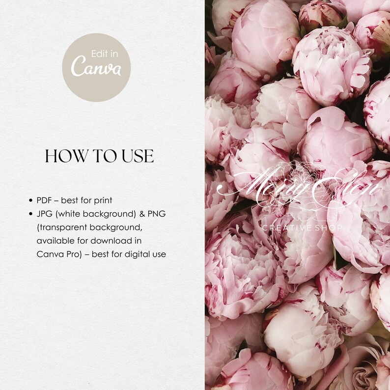 Canva Floral Logo Design, Elegant Flower Branding, Feminine Business Logo, Boutique, Beauty & Creative Brand Kit no.6 image 9