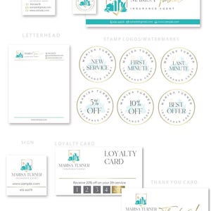 Insurance agent logo, Insurance agency logo, Insurance marketing set, House building car boat logo, Property agent logo (AI/PNG/JPEG) 128 image 5